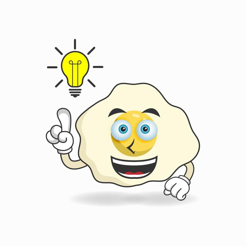 The Egg mascot character with an expression gets an idea. vector illustration