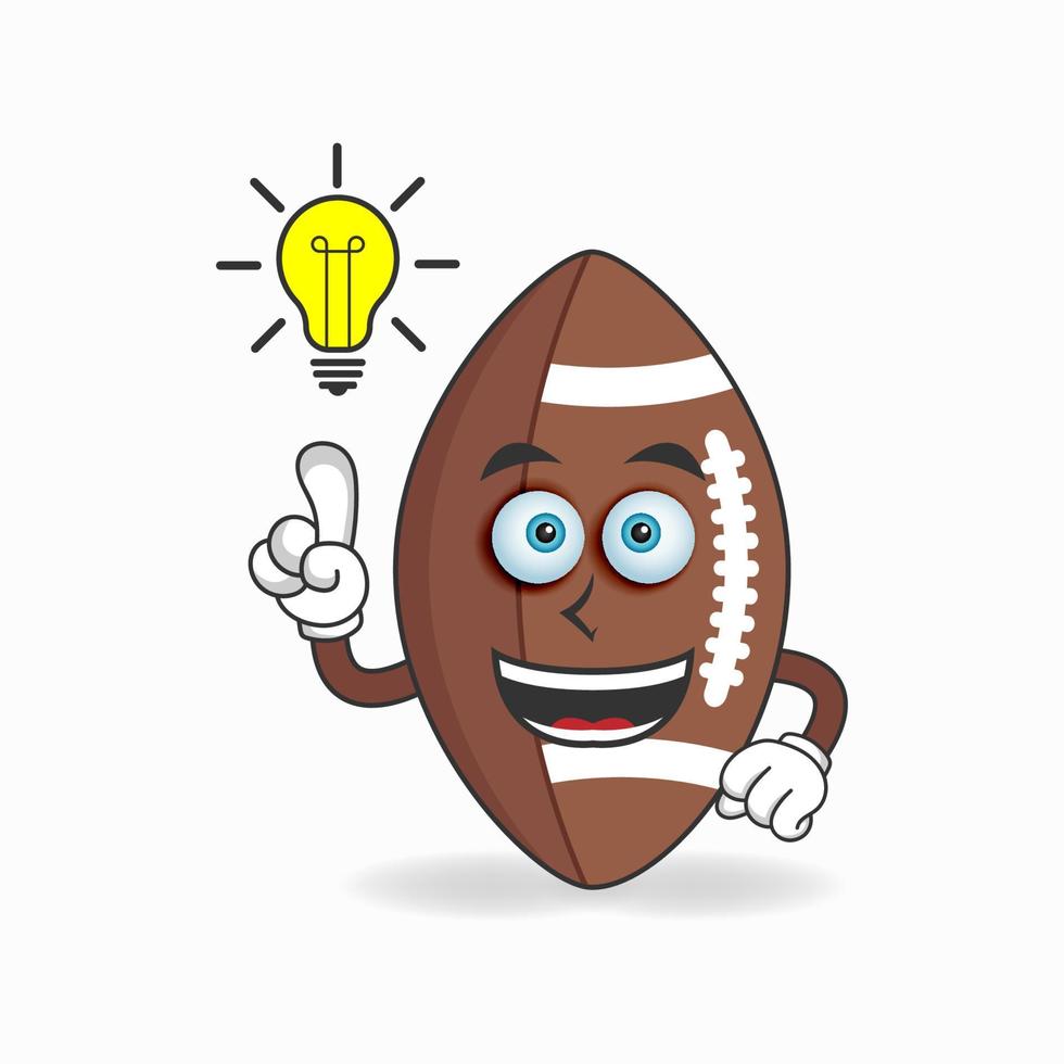 The American Football mascot character with an expression gets an idea. vector illustration