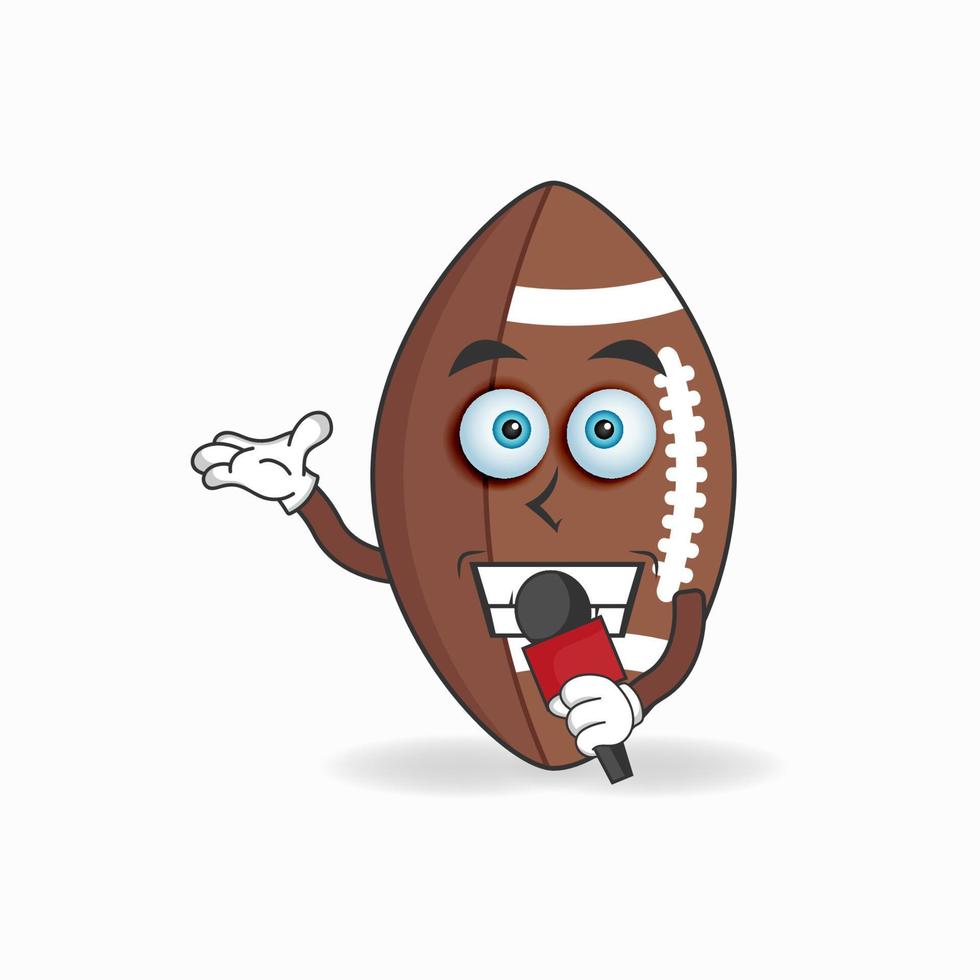 The American Football mascot character becomes a host. vector illustration