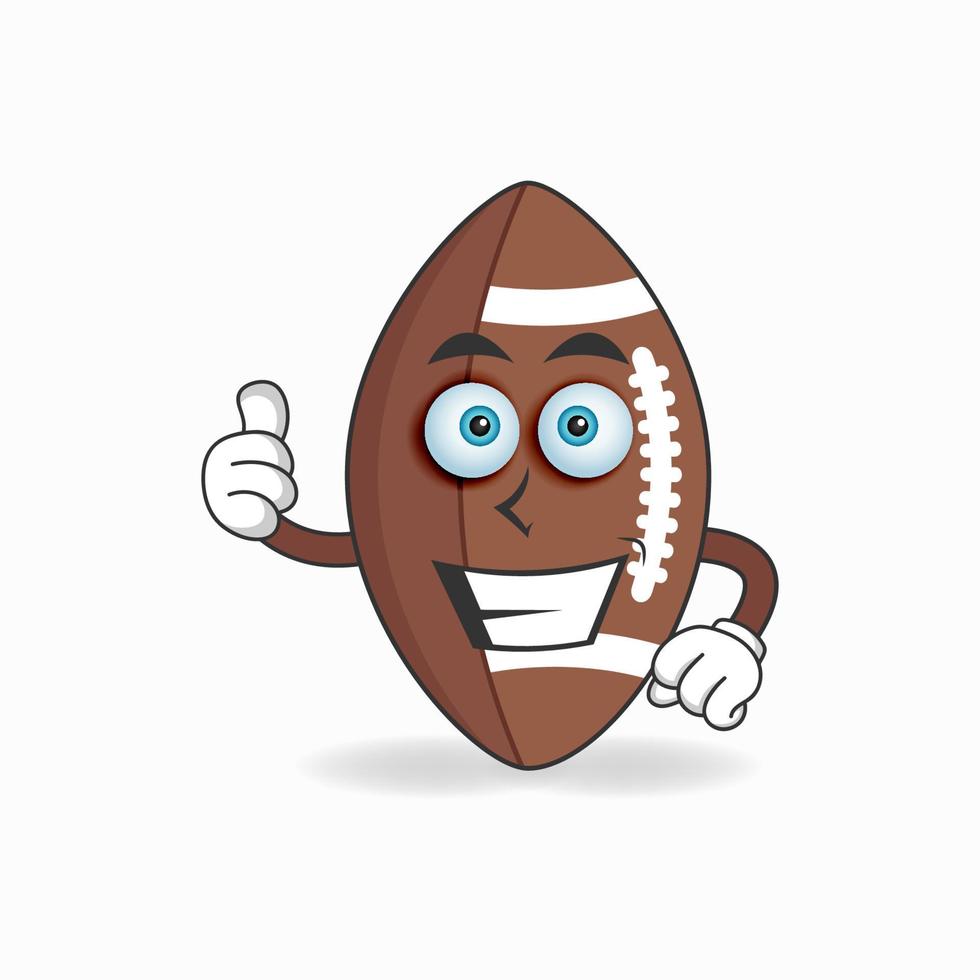 American Football mascot character with smile expression. vector illustration