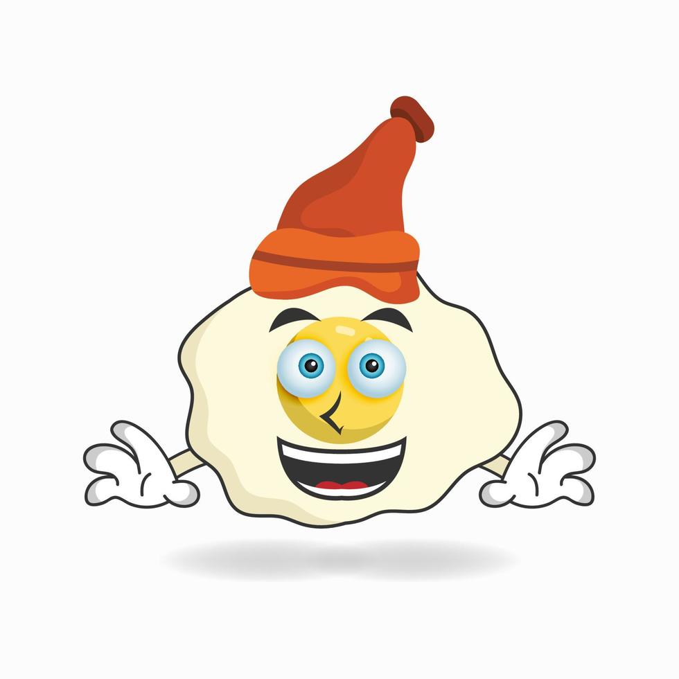 The Egg mascot character wearing a hat. vector illustration