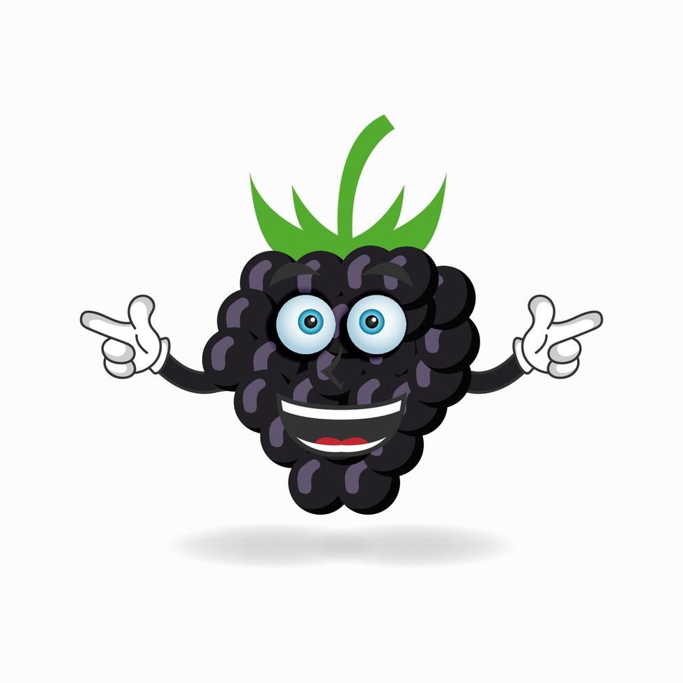 Grape mascot character with smile expression. vector illustration