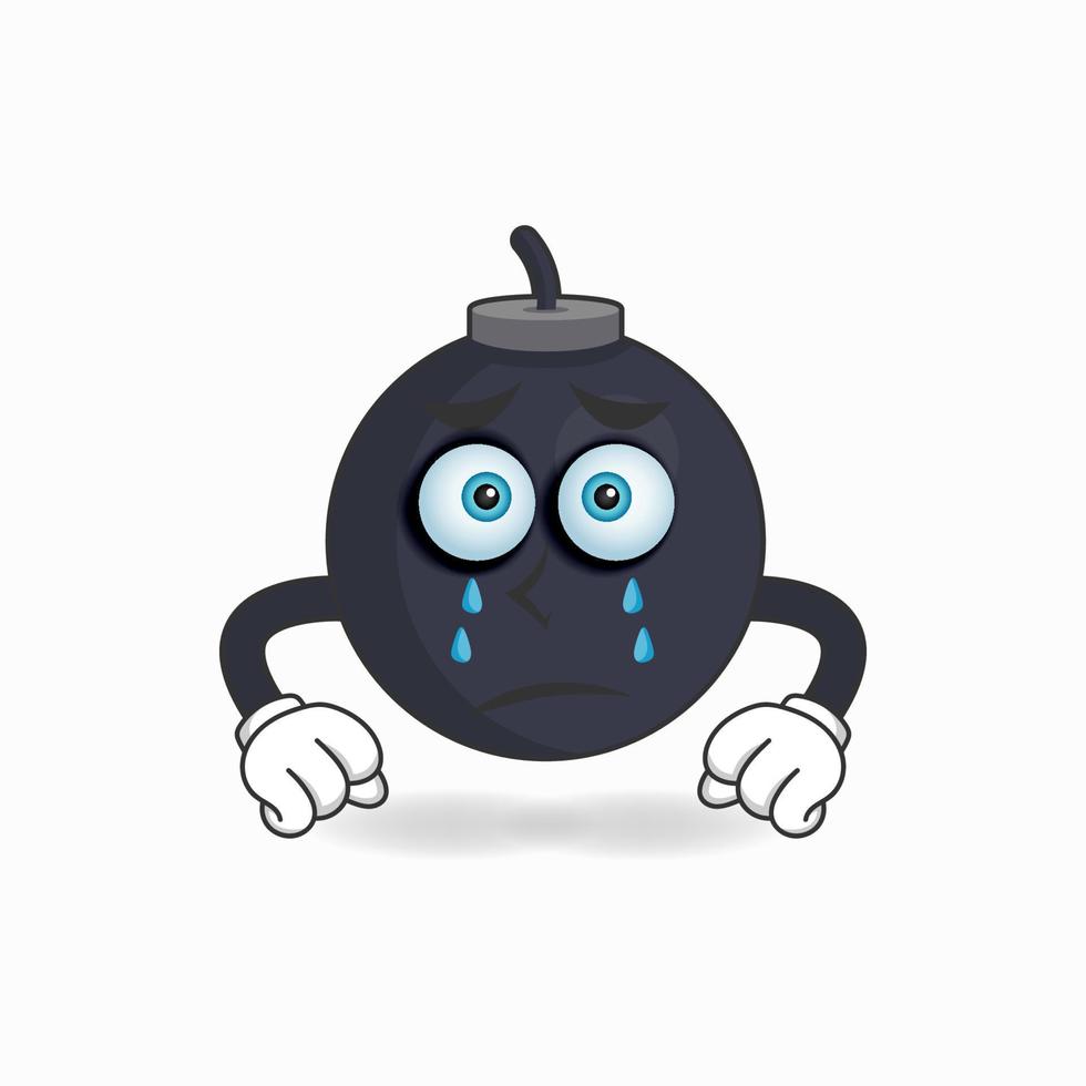 Boom mascot character with sad expression. vector illustration