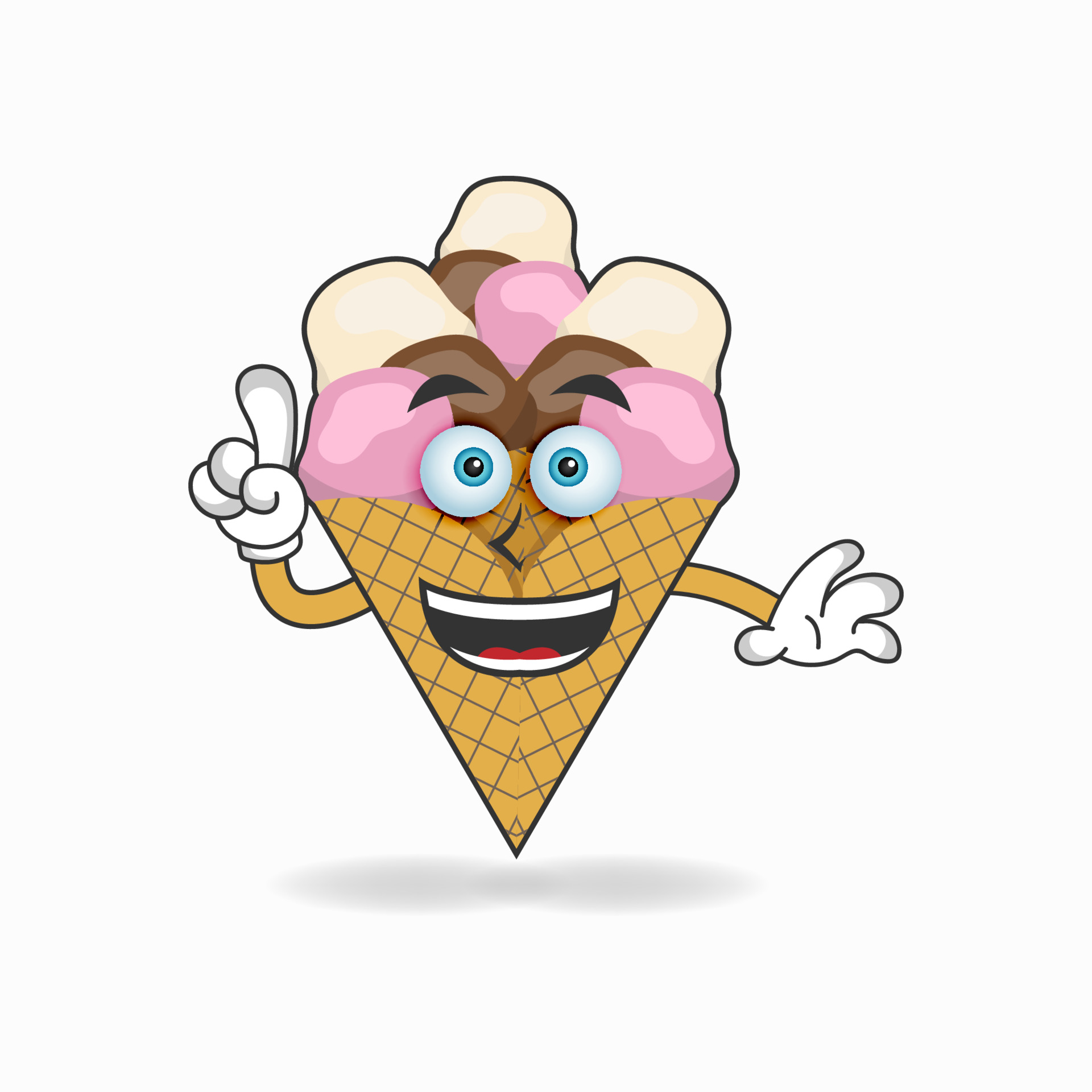 Ice Cream mascot character with smile expression. vector illustration ...