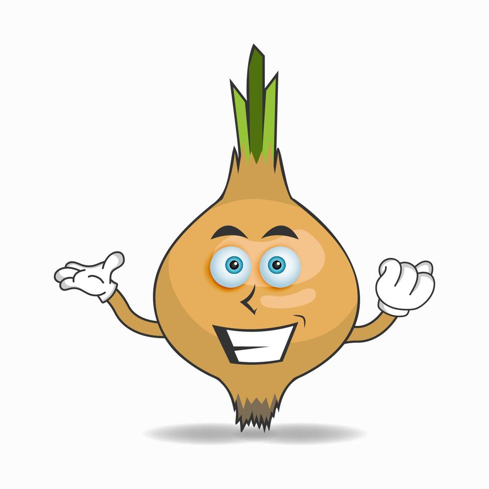 Onion mascot character with smile expression. vector illustration