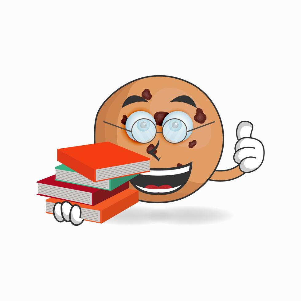 The Cookies mascot character becomes a librarian. vector illustration