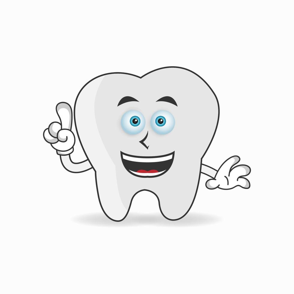 Tooth mascot character with smile expression. vector illustration