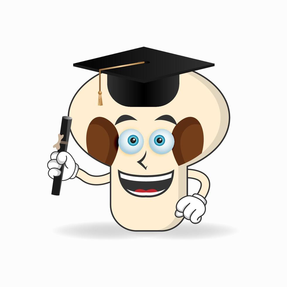 The mushrooms mascot character becomes a scholar. vector illustration