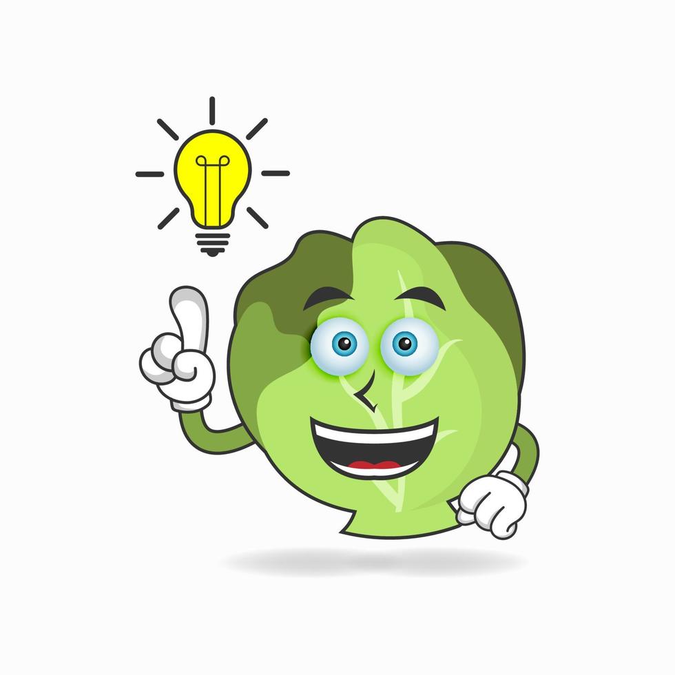 The Cabbage mascot character with an expression gets an idea. vector illustration