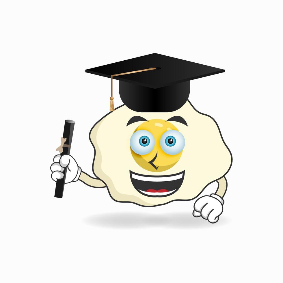 The Egg mascot character becomes a scholar. vector illustration