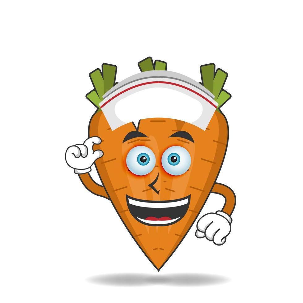 el personaje de la mascota de la zanahoria se convierte en enfermera. ilustración vectorial vector