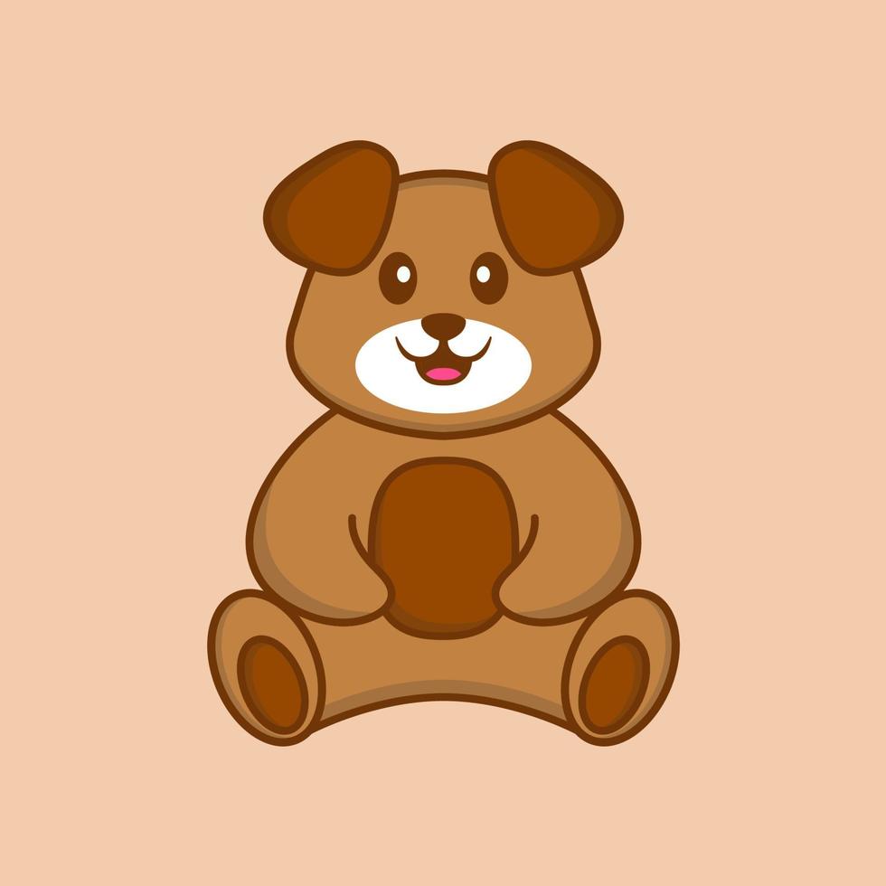 Cute dog cartoon character vector illustration.