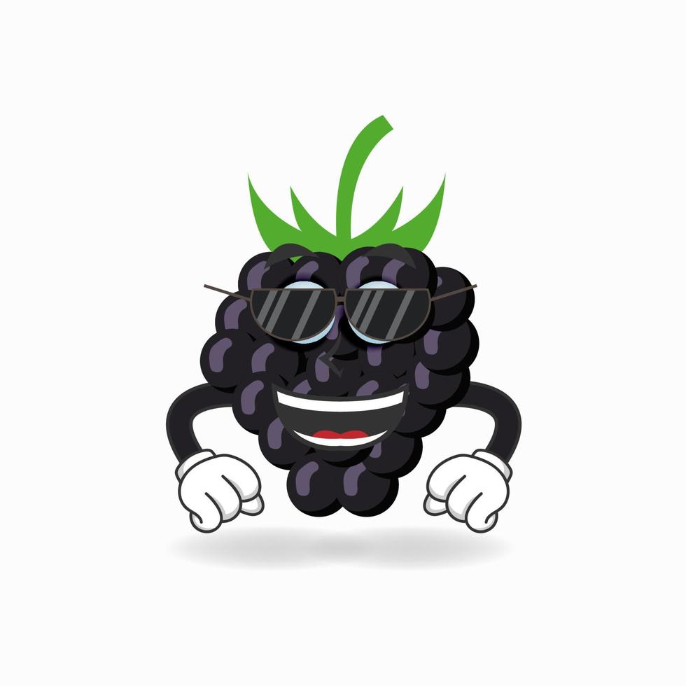 Personaje de mascota de uva con gafas de sol. ilustración vectorial vector