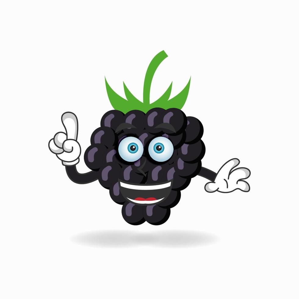 Grape mascot character with smile expression. vector illustration