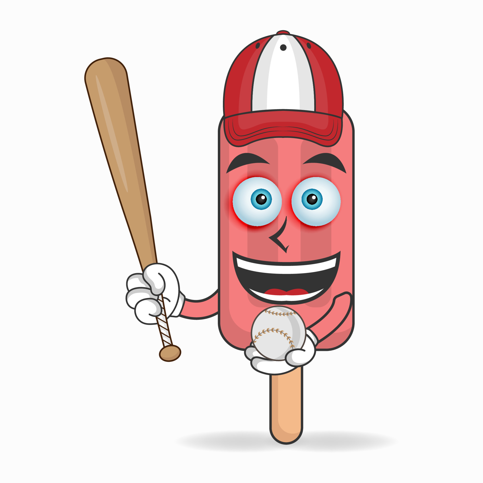 Red Ice Cream mascot character with Red Ice Cream playing gear. vector