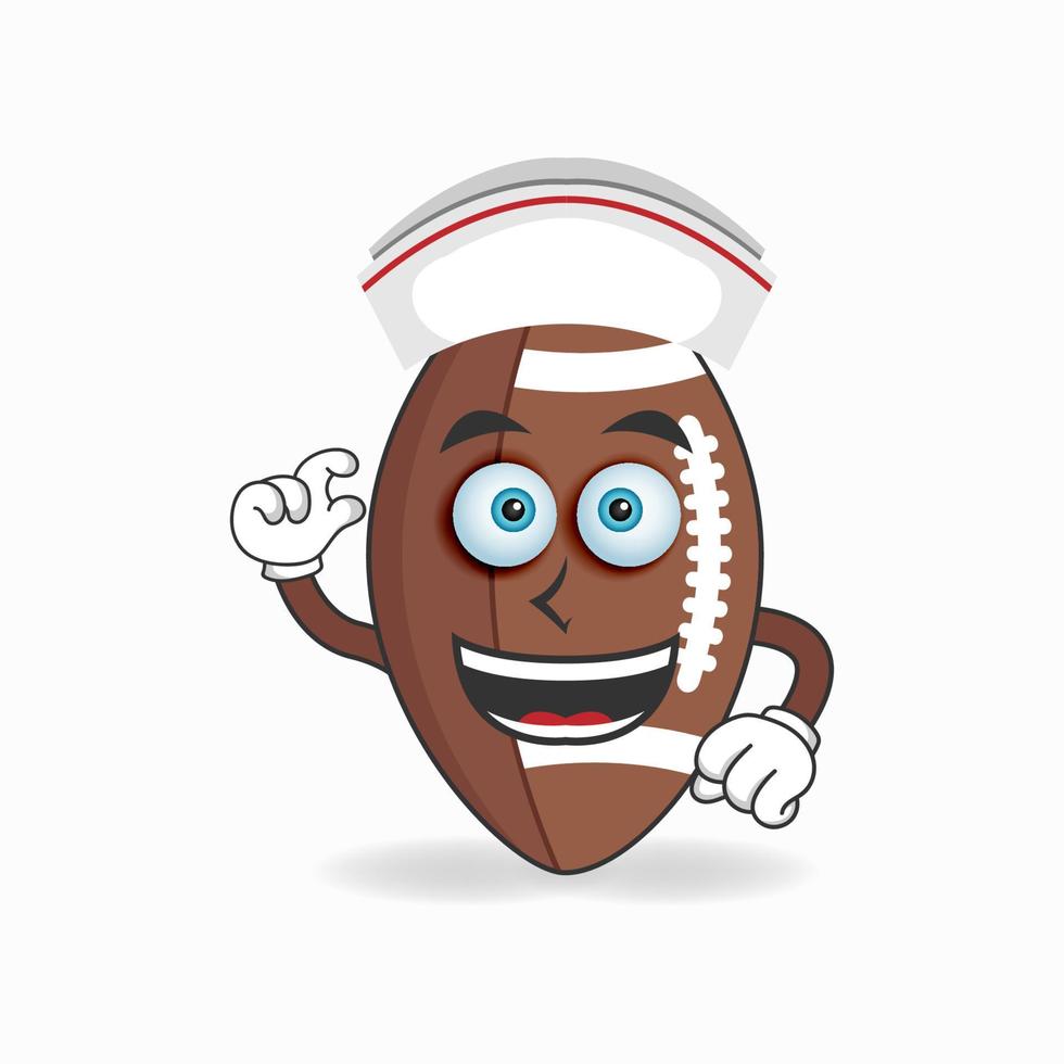 The American Football mascot character becomes a nurse. vector illustration