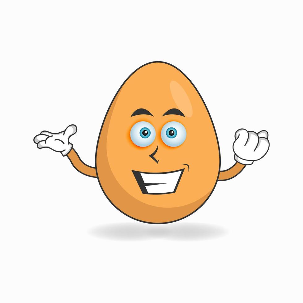 personaje de mascota de huevo con expresión de sonrisa. ilustración vectorial vector