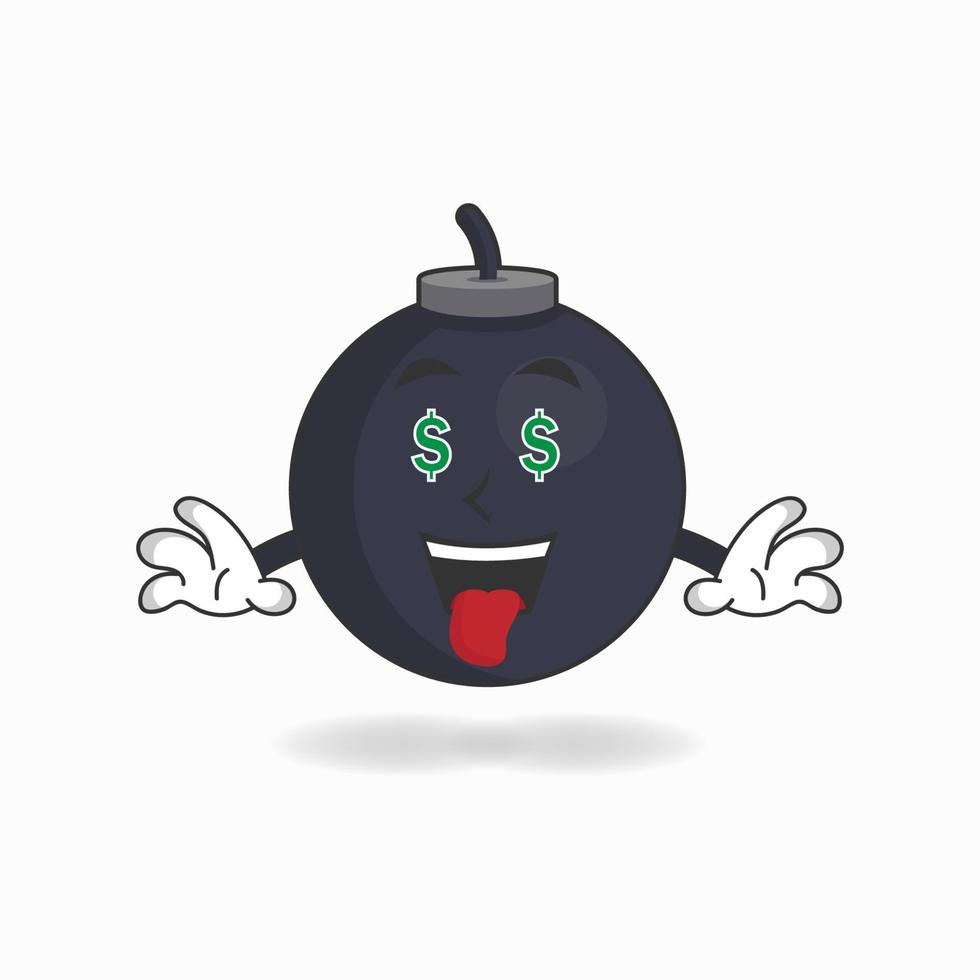 Boom mascot character with money making expression. vector illustration