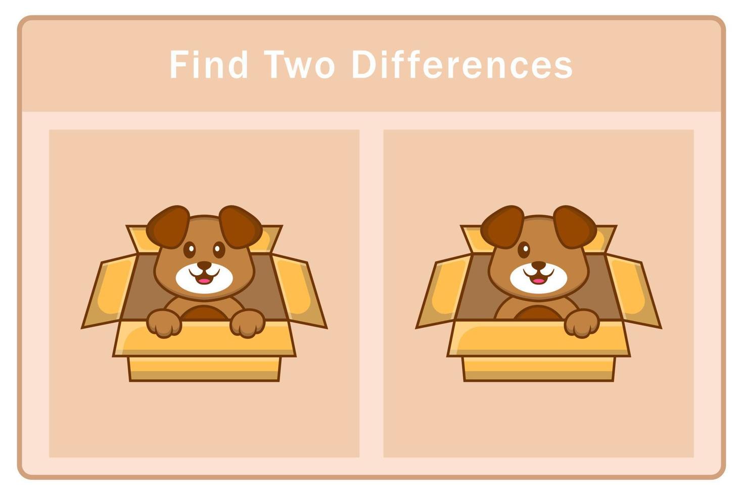 Cute dog cartoon character. Find differences. Educational game for children. Cartoon vector illustration