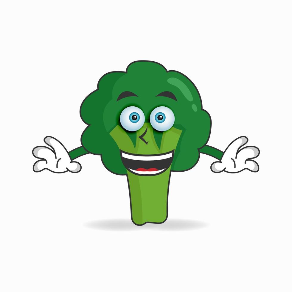 Broccoli mascot character with smile expression. vector illustration