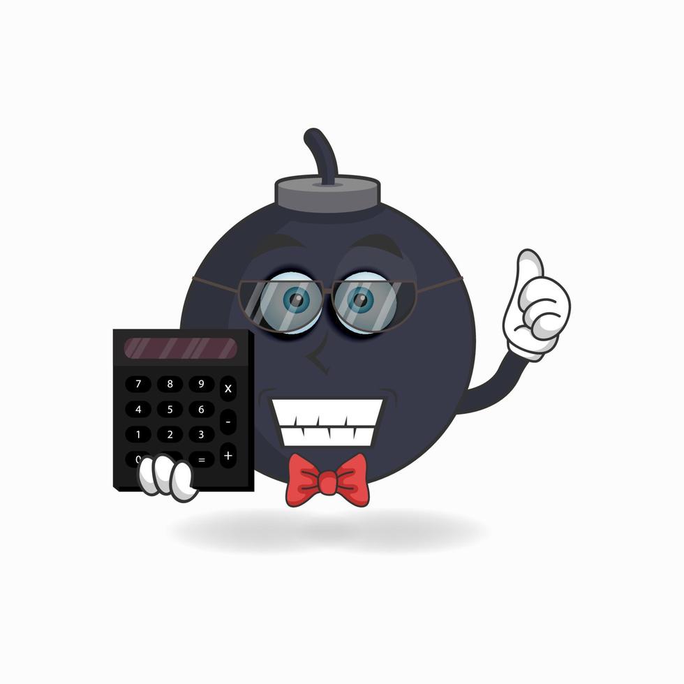 The Boom mascot character becomes an accountant. vector illustration