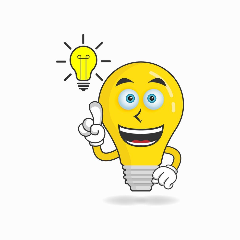 The Bulb mascot character with an expression gets an idea. vector illustration