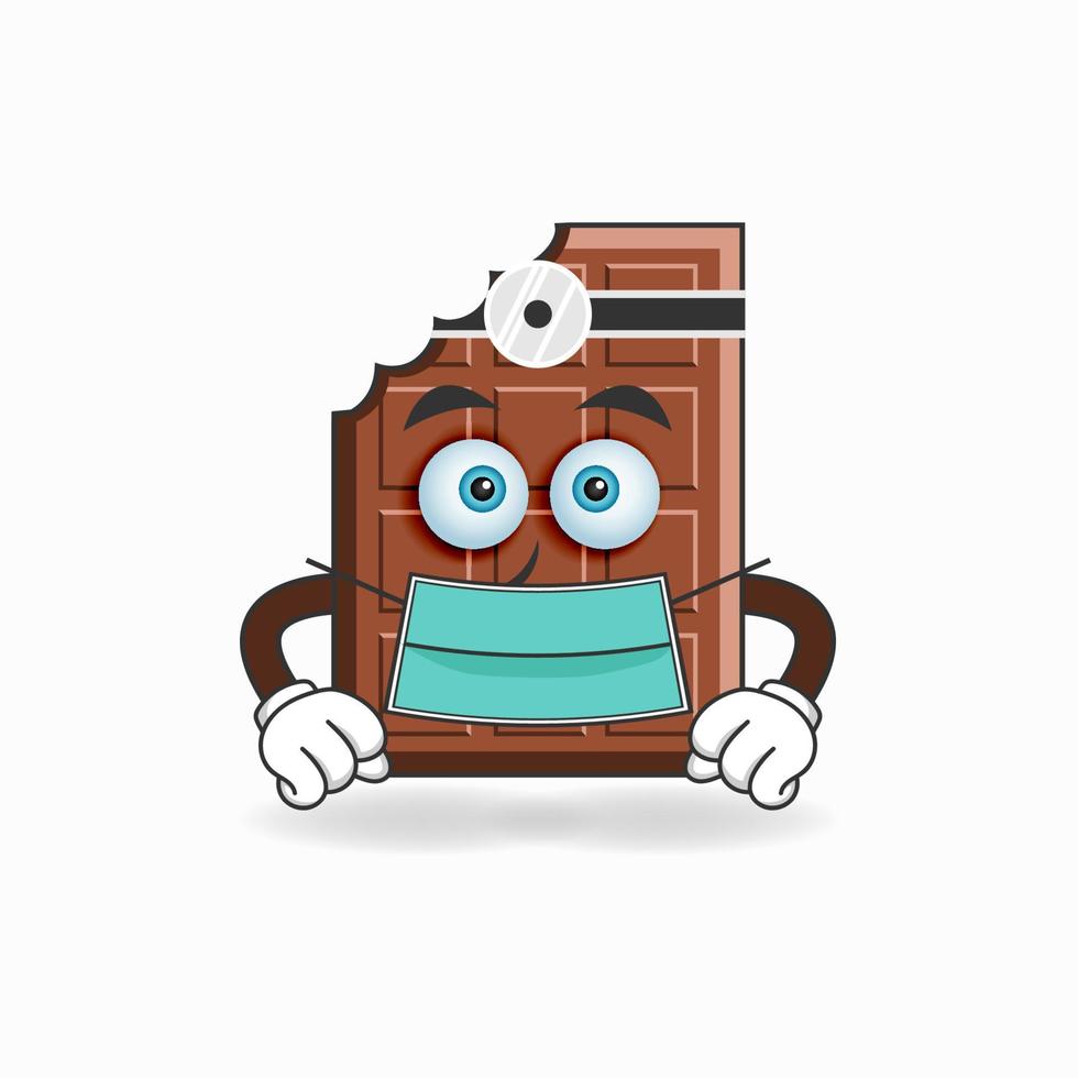 el personaje de la mascota del chocolate se convierte en médico. ilustración vectorial vector