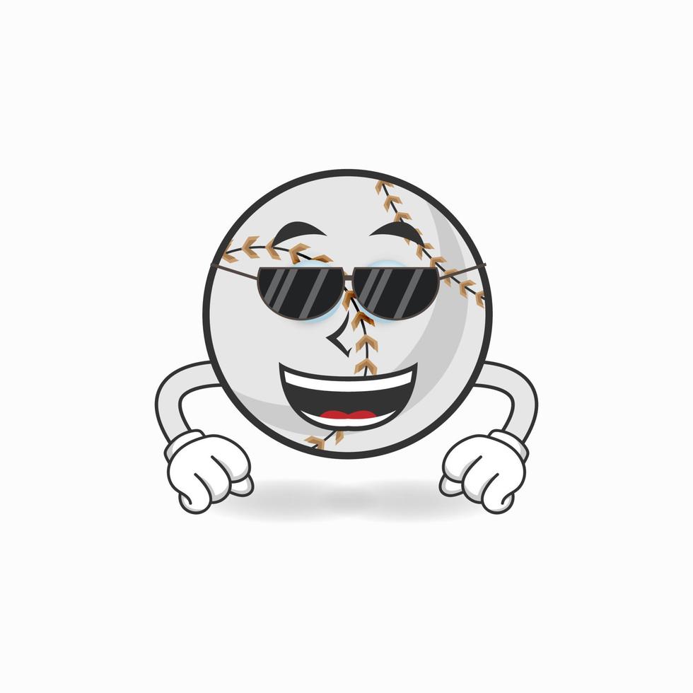Baseball mascot character with sunglasses. vector illustration