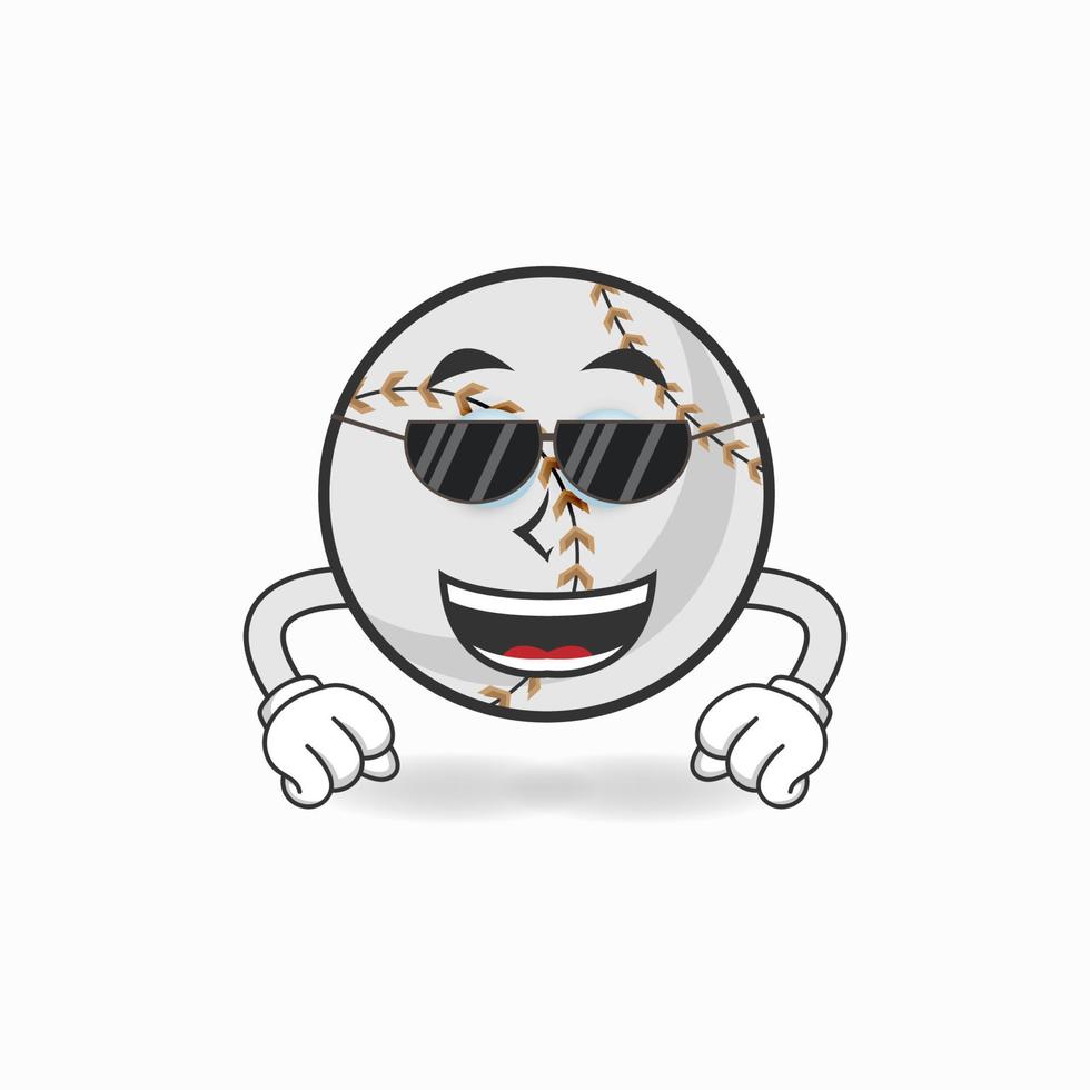 Personaje de mascota de béisbol con gafas de sol. ilustración vectorial vector