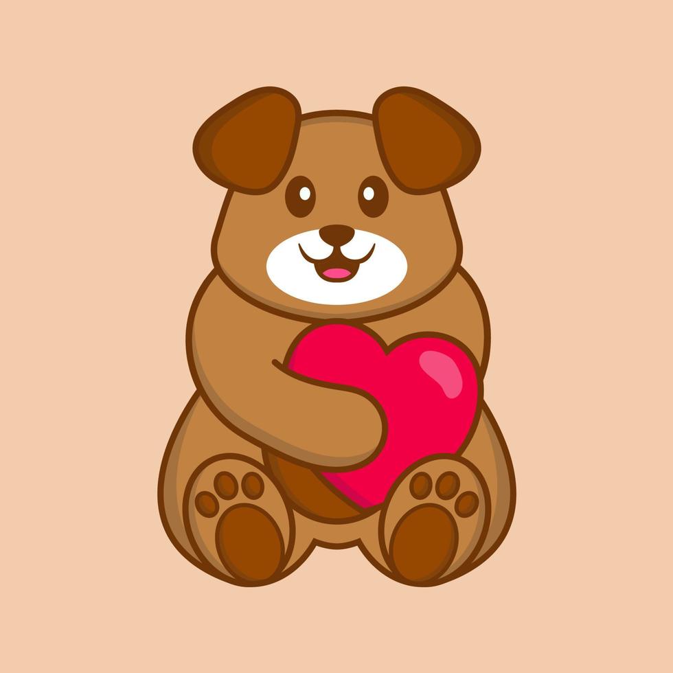 Cute dog cartoon character vector illustration.