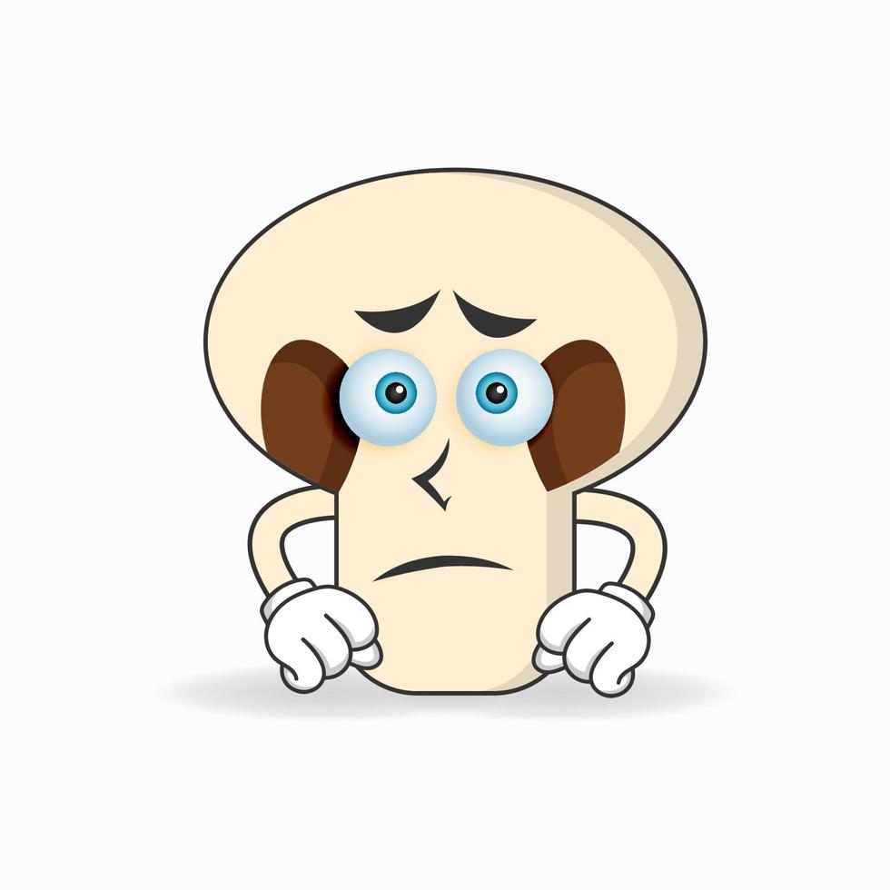 mushrooms mascot character with sad expression. vector illustration