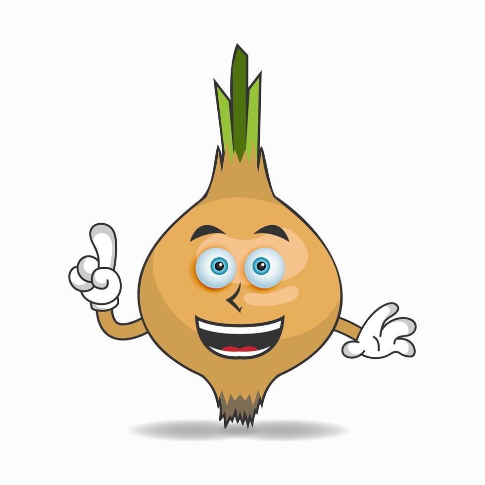 Onion mascot character with smile expression. vector illustration