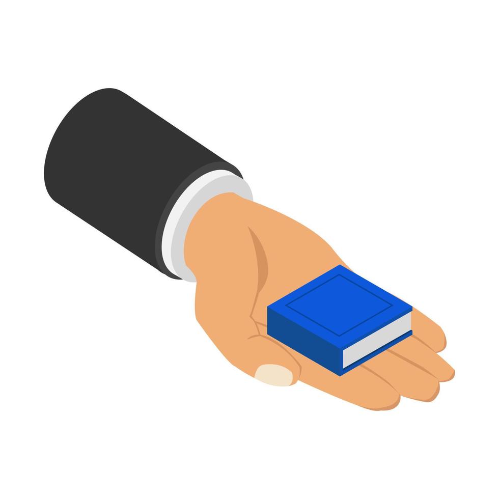 Book in hand isometric vector