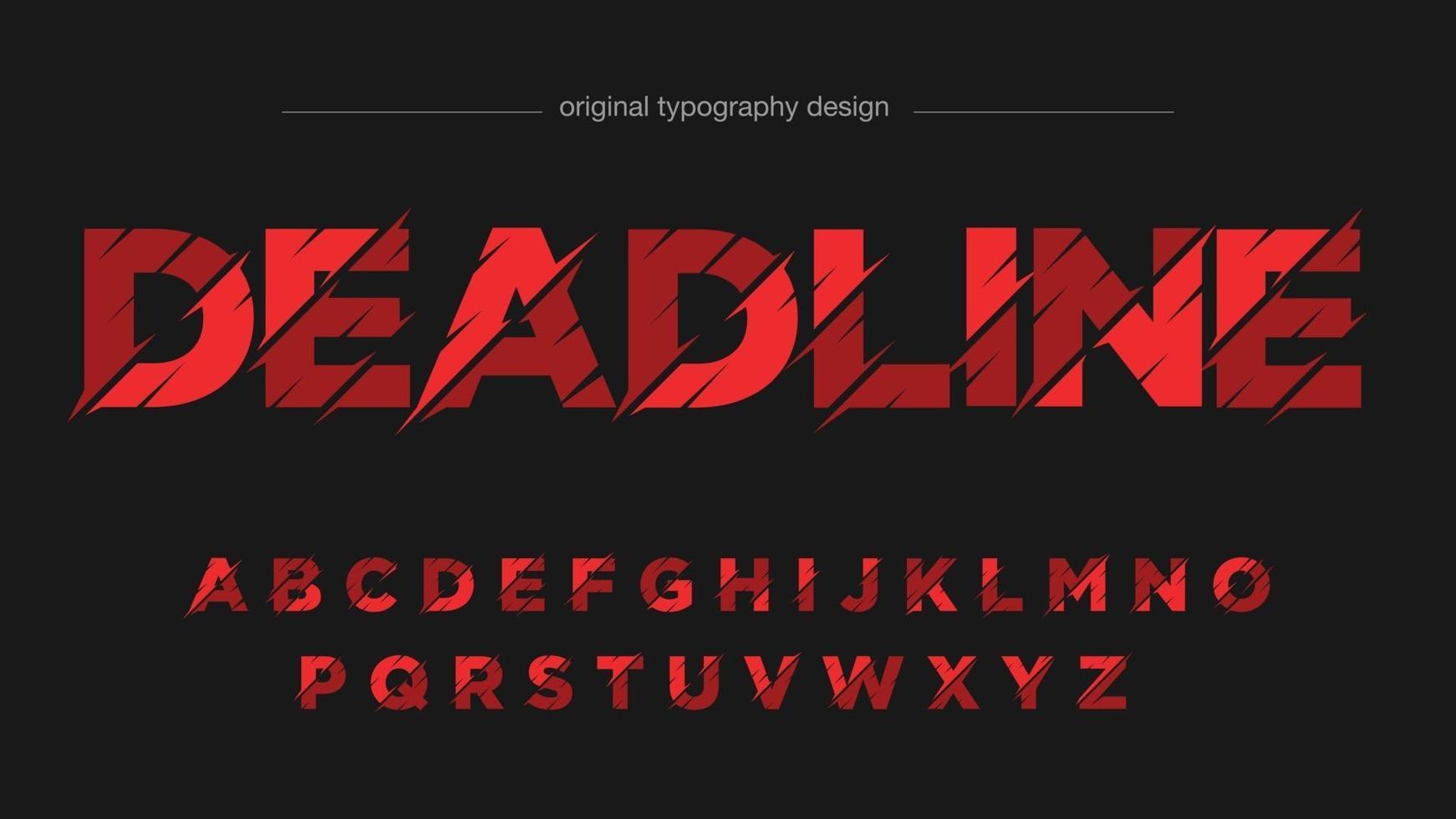 Red modern sliced sports typography vector