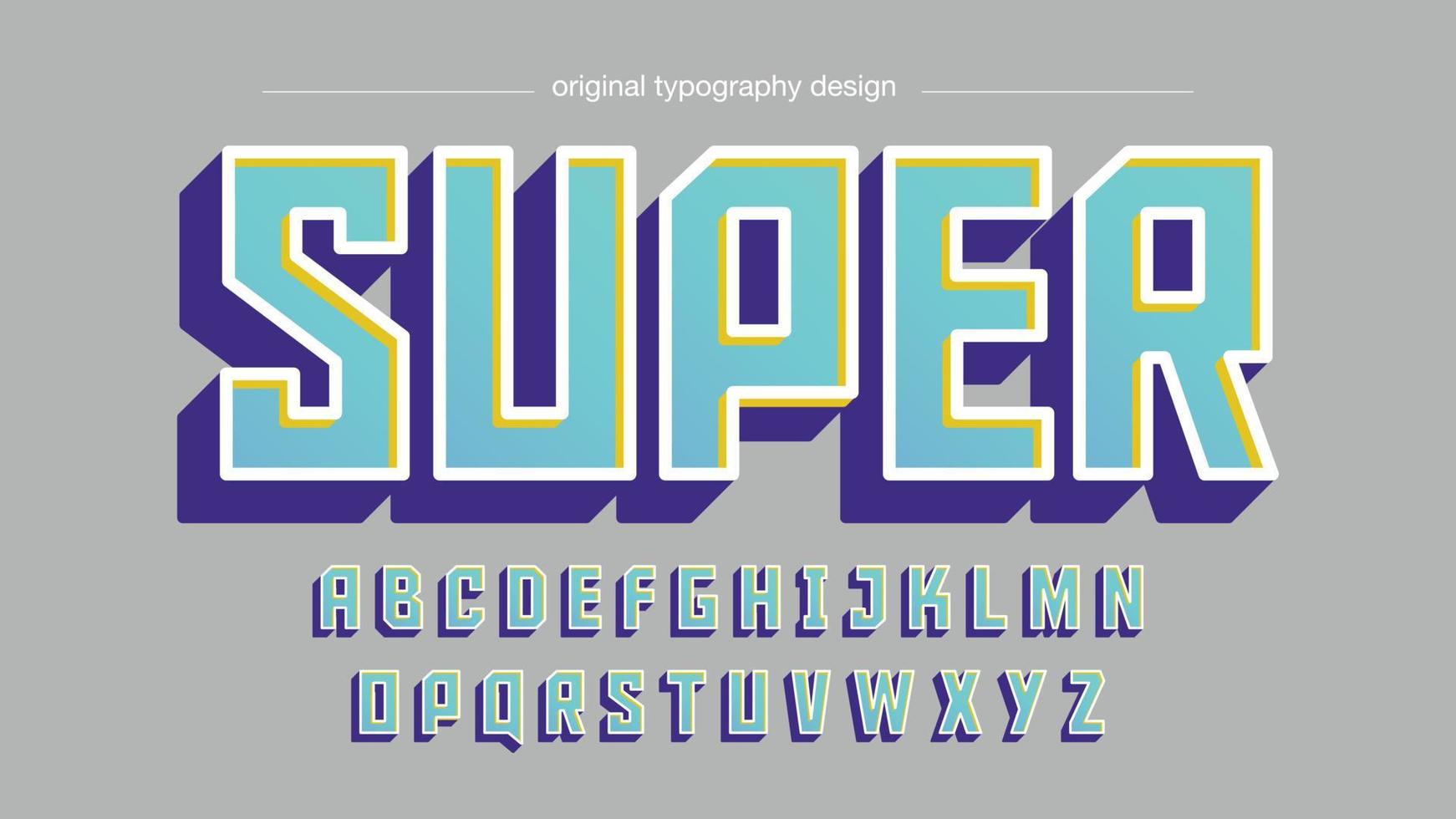 Colorful uppercase gaming sports typography vector
