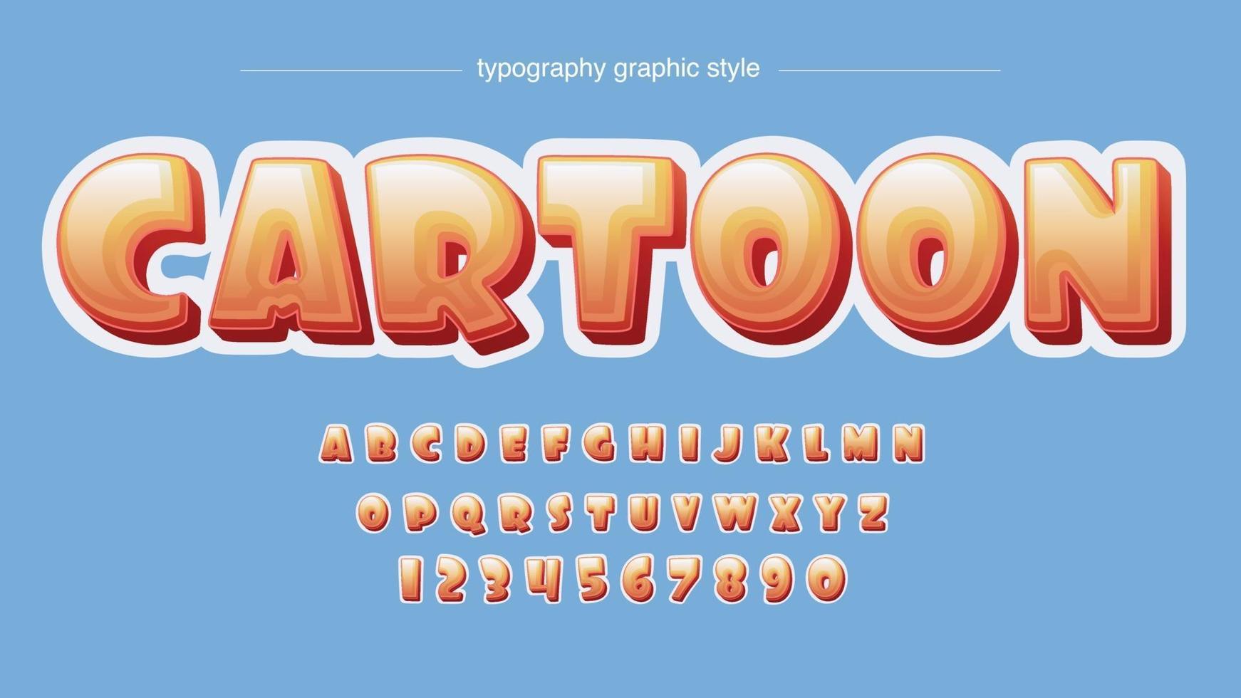 Orange rounded cartoon typography vector