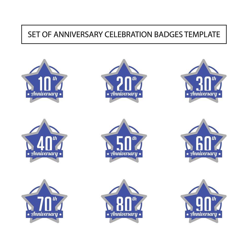 Set of Anniversary Celebration Badges Template vector