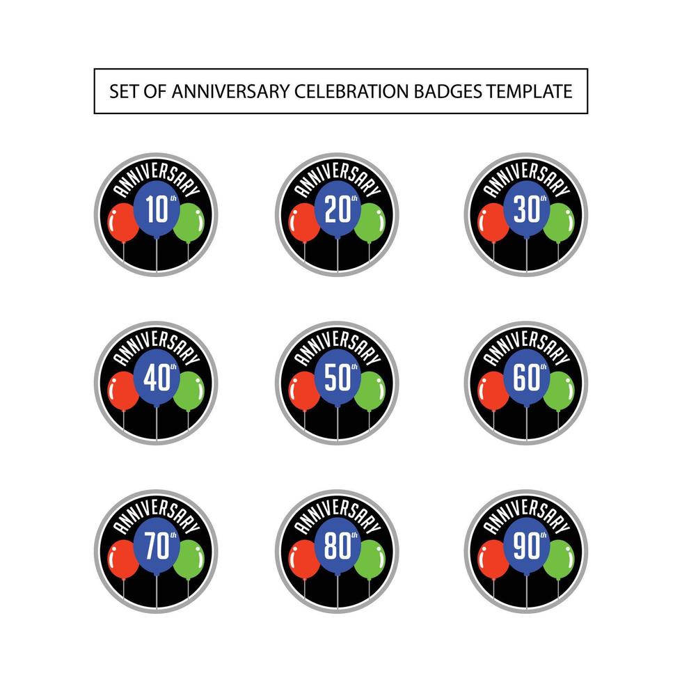 Set of Anniversary Celebration Badges Template vector