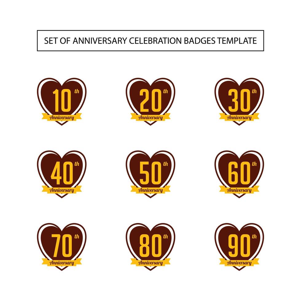 Set of Anniversary Celebration Badges Template vector