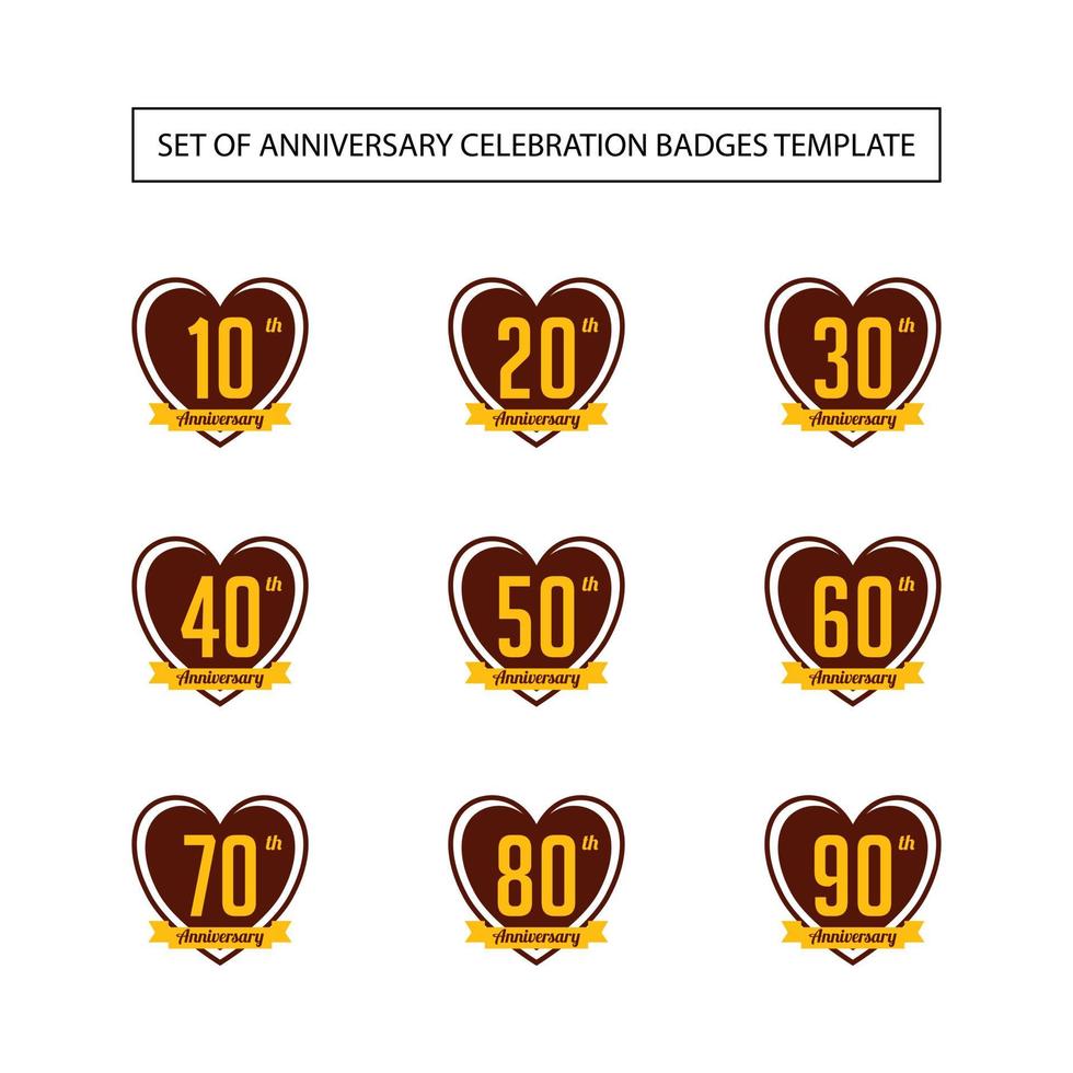 Set of Anniversary Celebration Badges Template vector