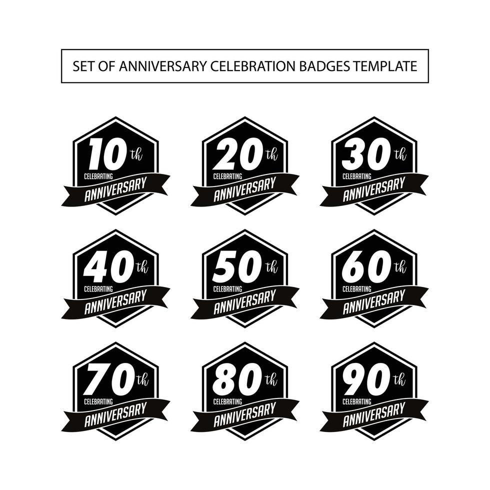 Set of Anniversary Celebration Badges Template vector