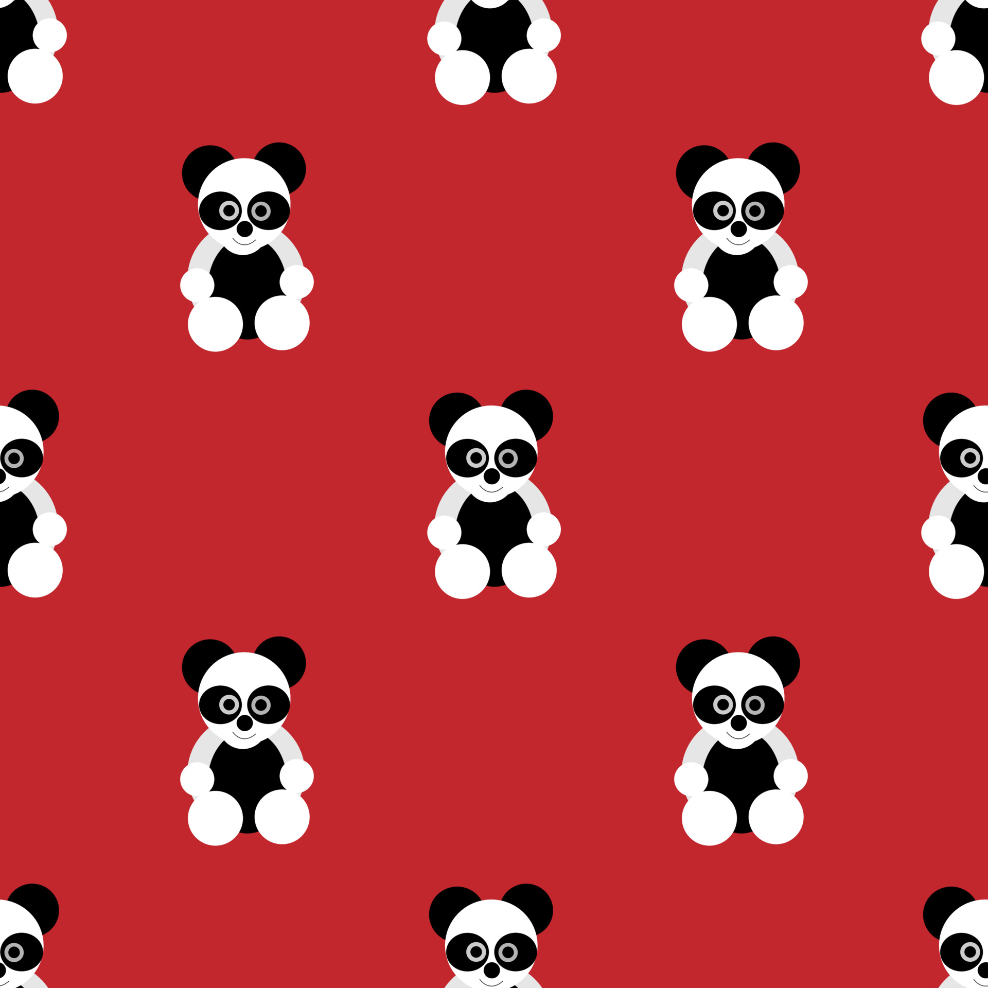 vector de ilustración de diseño animal de oso panda. fondo rojo. diseños de  patrones sin fisuras para fondos de pantalla, fondos, cubiertas, corte de  papel, pegatinas e impresiones en tela. 3791375 Vector