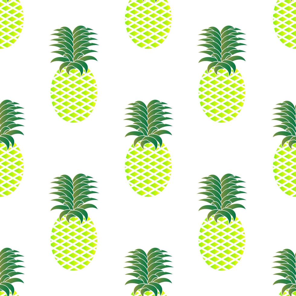 seamless pattern of green yellow pineapple design, on white background. designs for wallpapers, covers, backdrops and ready to print on fabric. vector illustration