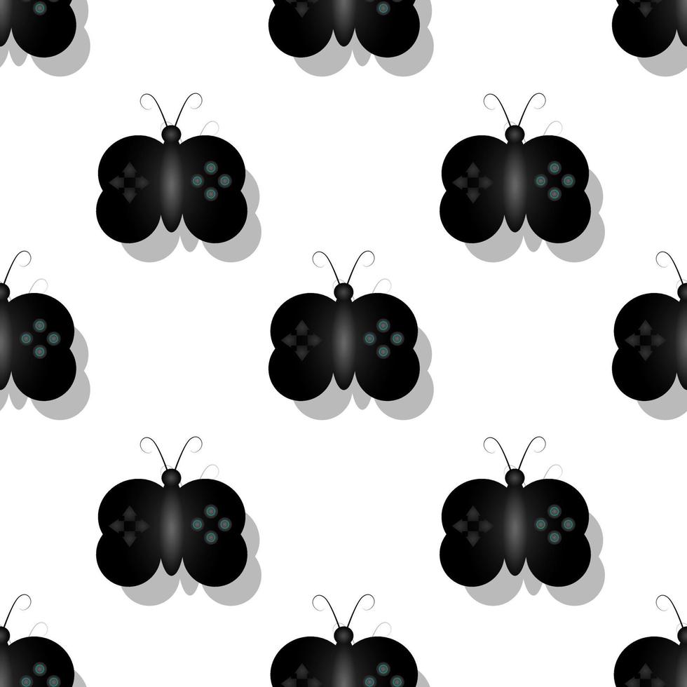 icono de juego de combinación de vector de ilustración de diseño de  mariposa negra. Fondo blanco.