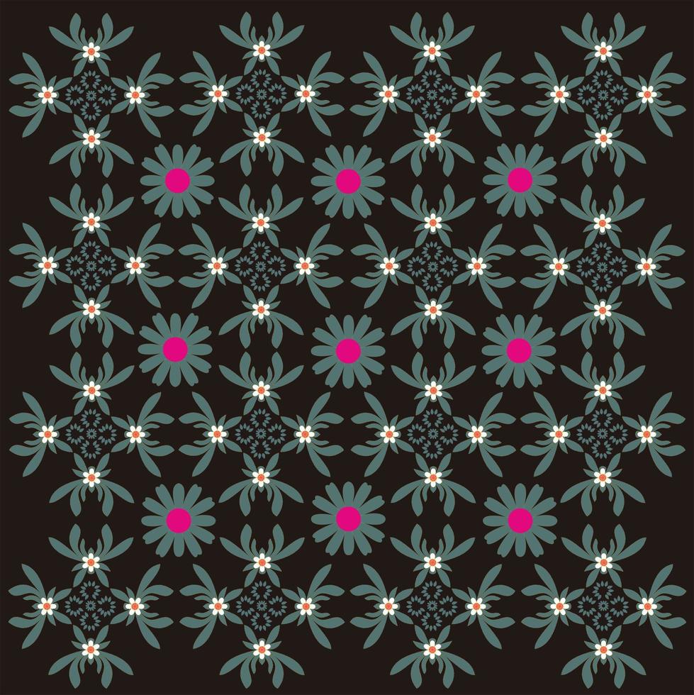 Batik pattern design with floral motif. Black texture. modern ornament pattern that can be applied to all fabrics. vector template
