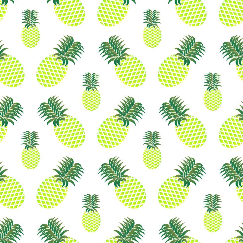 seamless pattern of green yellow pineapple design, on white background. designs for wallpapers, covers, backdrops and ready to print on fabric. vector illustration