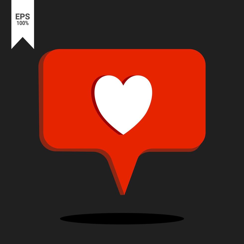 like icons for social media with number of likes. Notification vector social media icons. Message bubble notification flat interface on black background
