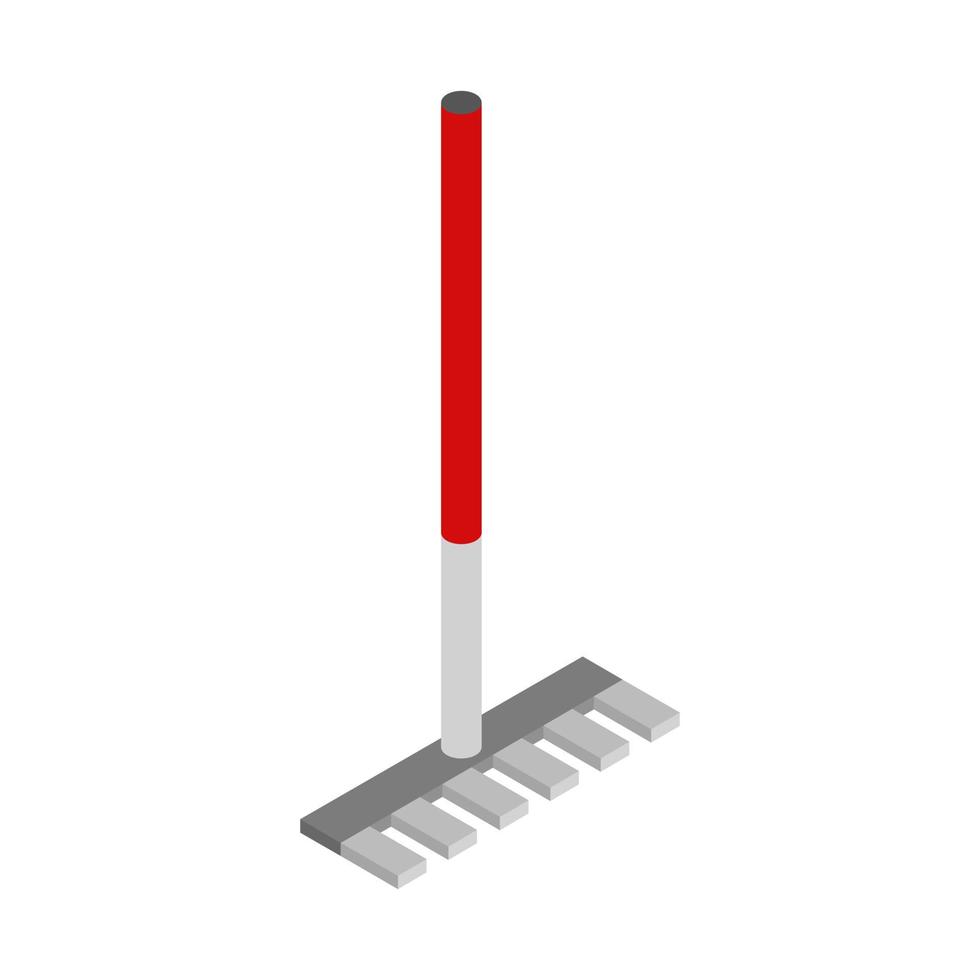 Isometric rake on a white background vector