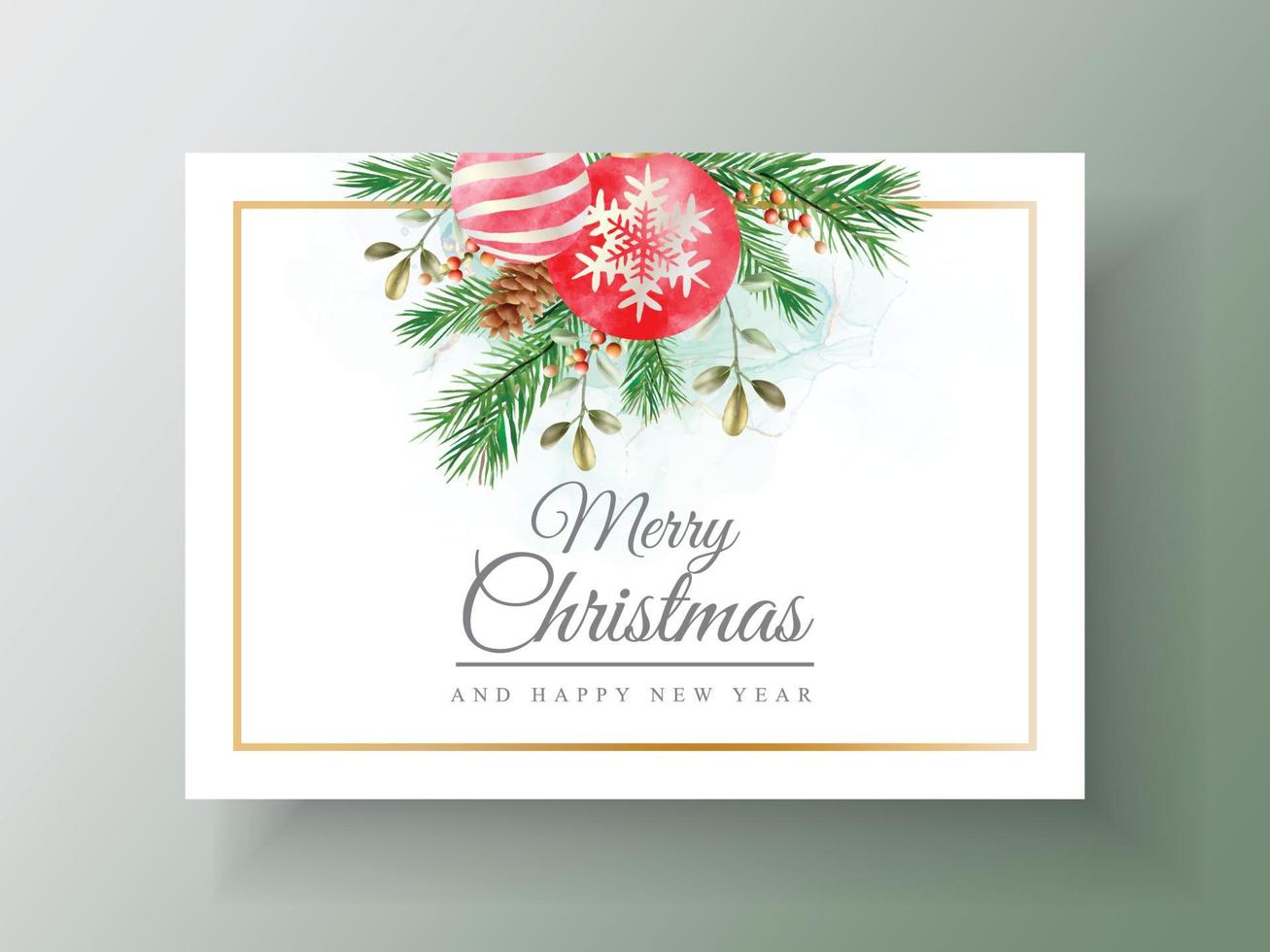 Elegant card template christmas theme vector