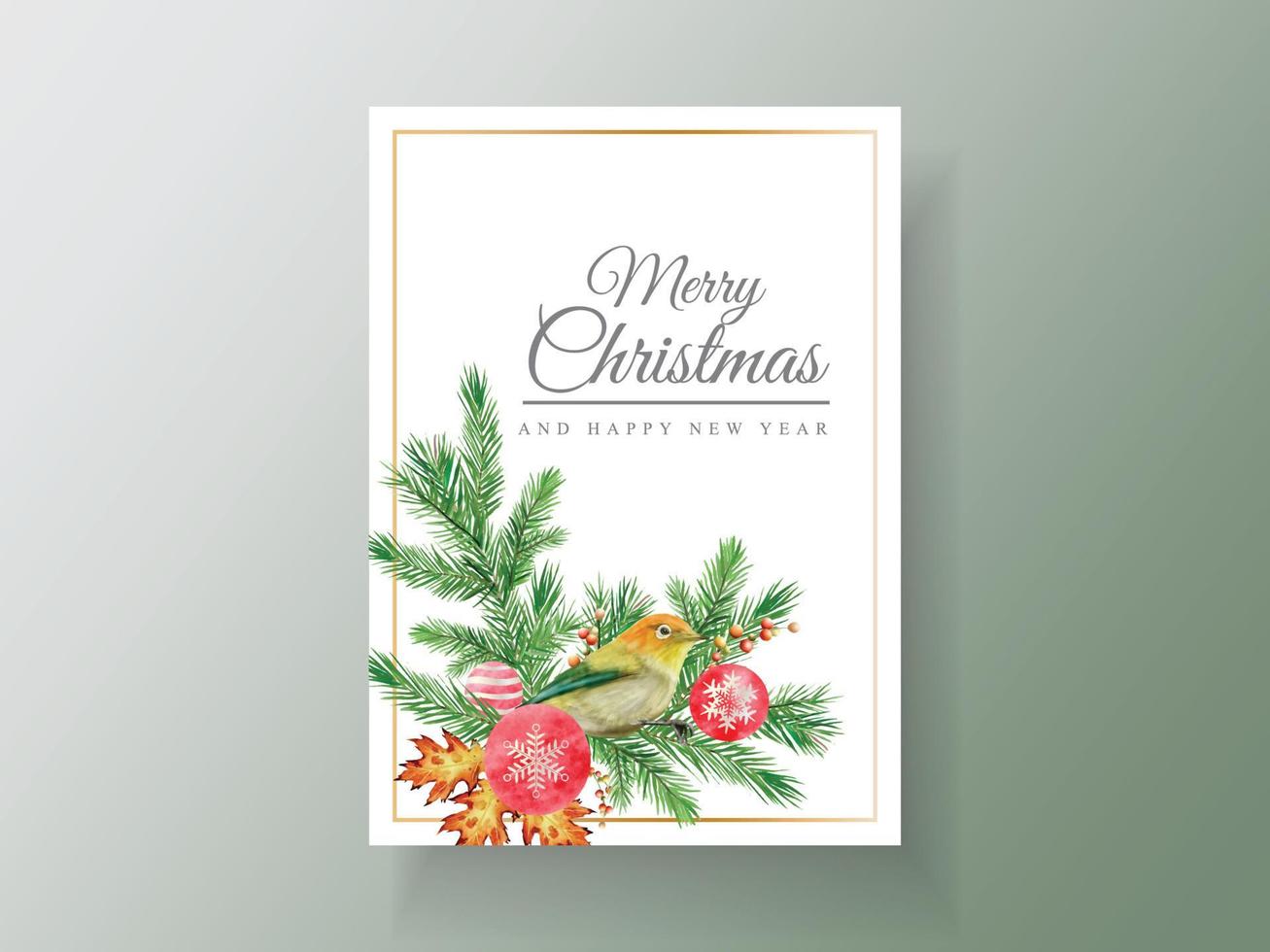 Elegant card template christmas theme vector